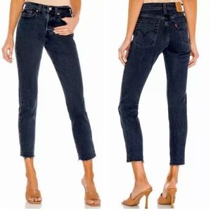 Levi's The Rage Wedgie Raw Hem Button Fly Crop Ankle Jeans Size 26